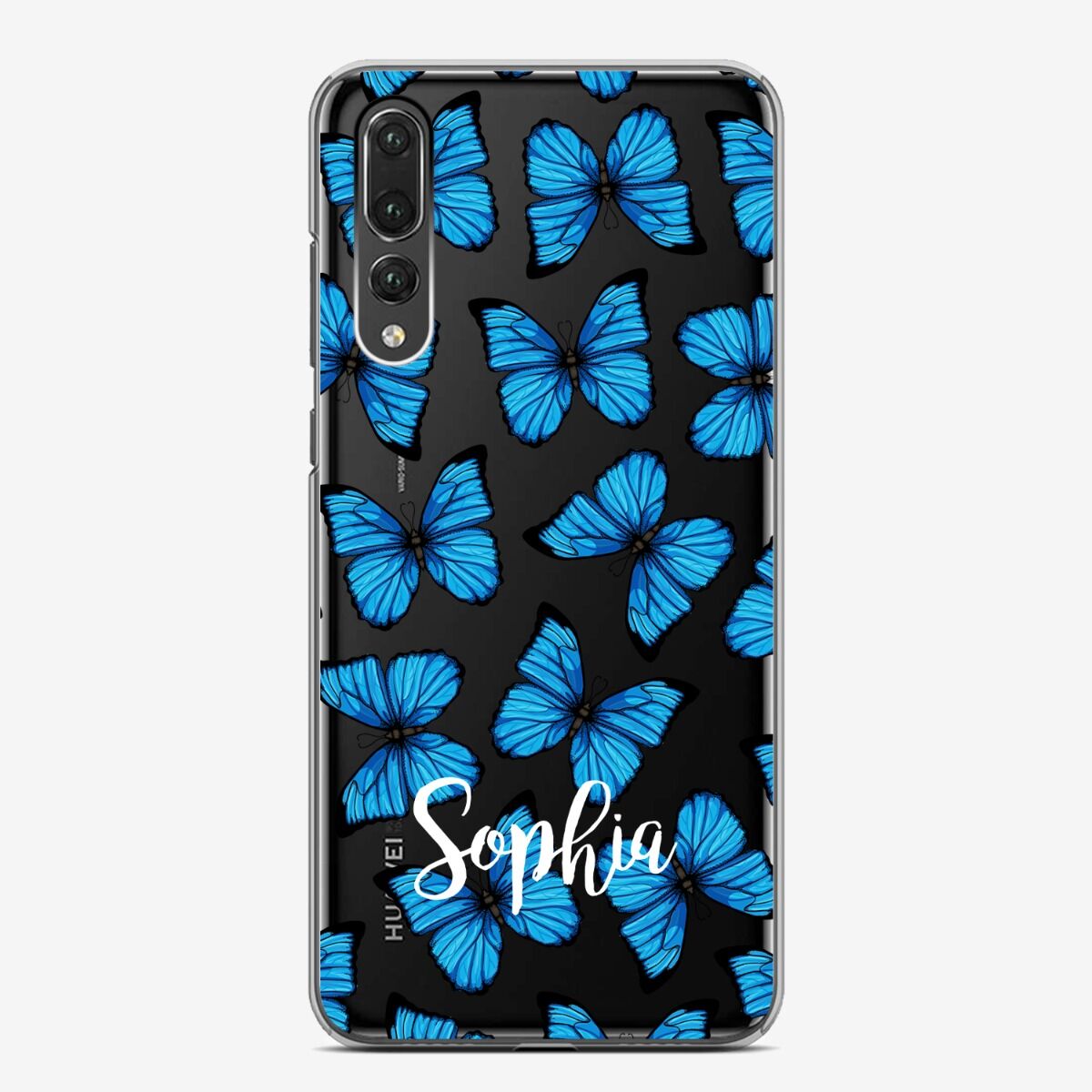 Custodia Silicone TPU Per HUAWEI P20 Pro - Trasparente Con Design Gatto E Farfalla - Antiurto E Anti-Graffio - 4