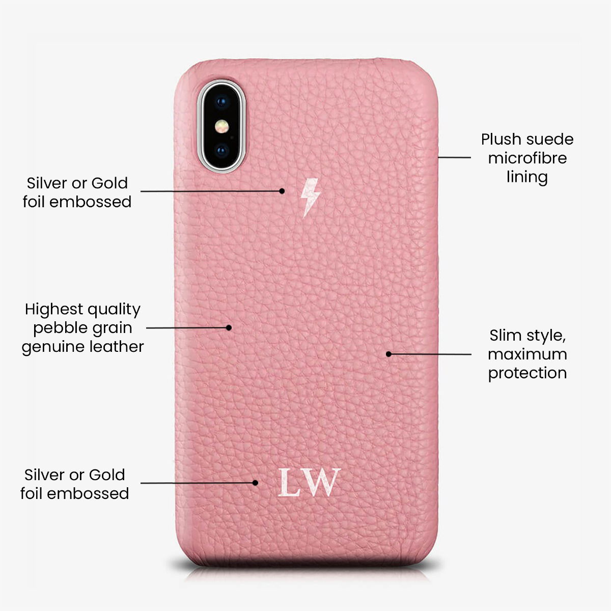 iPhone SE 2020 Genuine Leather Monogram Case 17081