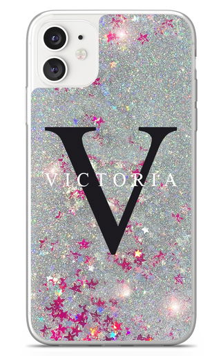 Large Initial Glitter Phone Cases